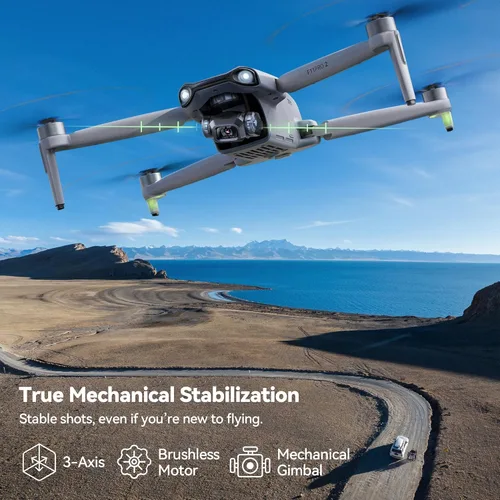 Vista 10 de Ruko F11PRO 2 Drone con cámara 6K para adultos, estabilizador de cardán de 3 ejes, 2 baterías para tiempo de vuelo de 70 minutos, transmisión