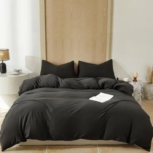 Vista 30 de Luxlovery Juego de edredón verde militar, juego de ropa de cama individual, minimalista, suave, transpirable y moderno, para todas las estaciones