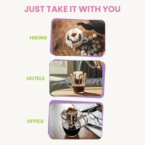 Vista 9 de Mondo Drip Coffee Mix (paquete de 10 variedades), bolsas de filtro para verter una sola porción, prellenadas 100% arábica, tostado medio