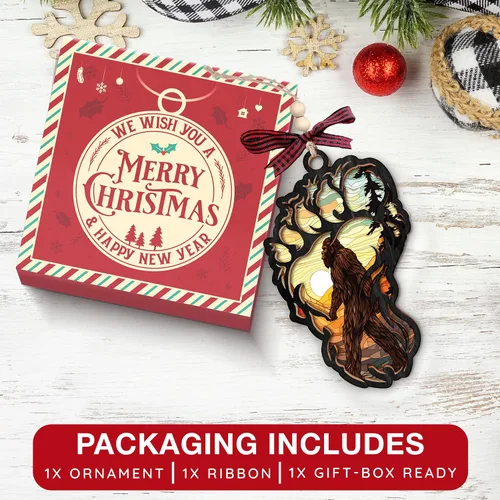 Vista 5 de Adorno de Pie Grande: regalo perfecto para Navidad, tesoros únicos de pie grande para exhibición de árbol de Navidad, atractivo adorno de Sasquatch