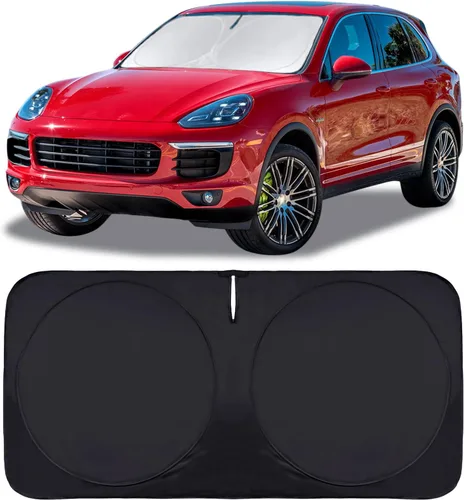 Vista 92 de Parasol para parabrisas de ajuste personalizado, cubierta para ventana delantera, visera plegable 210T, protector que bloquea los rayos ultravioleta