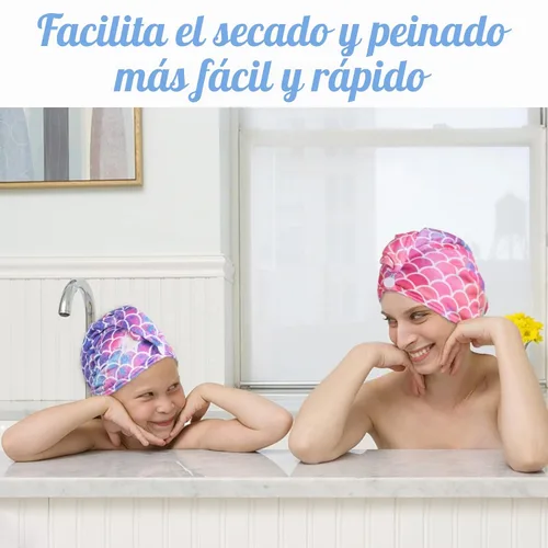 Vista 9 de Toalla de microfibra para el pelo para niños y niñas, ultra Galaxia&Multicolor-Normal-Paquete de 2