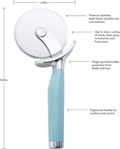 Vista 3 de KitchenAid Rueda de Pizza Clásica con Cuchilla Afilada para Cortar Cortezas, Pasteles y Más, Protector de Dedos Integrado para Seguridad y Agarre