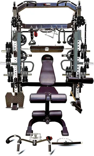 Vista 2 de Hercules EX Commercial All in One Gym Machine 400 lb Weight Stack Adj Bench Leg Press Jammer Arms Leg Extension Arm Curl LAT Seat 24 Attachments