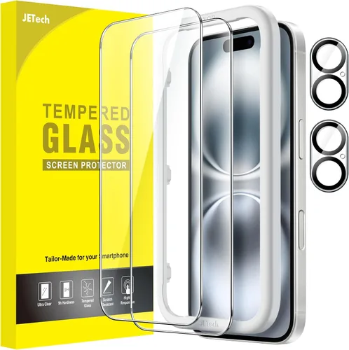 Vista 27 de JETech Protector de pantalla para iPhone 11 de 6.1 pulgadas con protector de lente de cámara, película de vidrio templado, paquete de 2