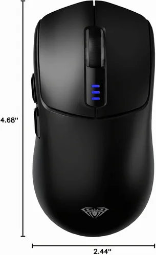 Vista 10 de AULA SC580 Ratón Inalámbrico para Juegos, Ratón de Juego Tri-Modo 2.4G/BT5.0/USB-C, Ratón Inalámbrico Recargable de 12000 DPI con 6 Botones Negro
