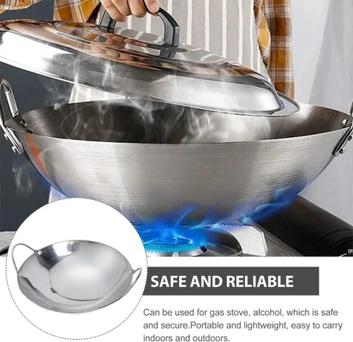 Vista 7 de Luxshiny Sartén de metal Inducción Olla Caliente Doble Cocina Mango Hogar Cocina Esencial