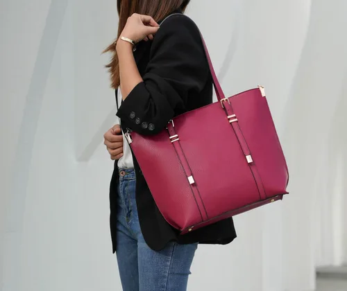 Vista 3 de MKF Collection Mia K - Bolso de mano y cartera para mujer, de piel vegana, con asa