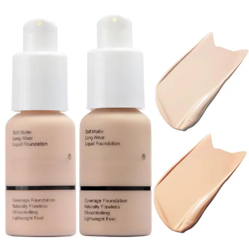 Vista 6 de PHOERA - Base de maquillaje líquida mate suave con control de aceite, cobertura total para el rostro. (101# Porcelana)