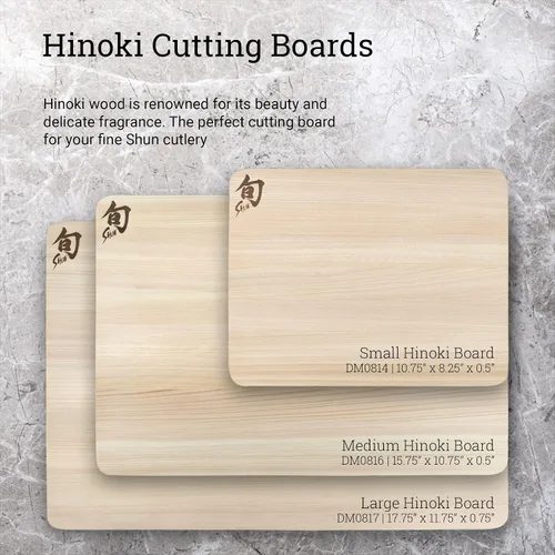 Vista 3 de Shun Cutlery - Tabla de cortar pequeña Hinoki, 10.75" x 8.25" pequeña tabla de cortar japonesa de madera para cocina, madera medianamente suave que