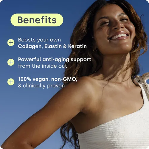 Vista 4 de Biosil Suplemento potenciador de colágeno - 30 cápsulas originales, paquete de 2 - Activador patentado ch-OSA para piel, cabello, uñas