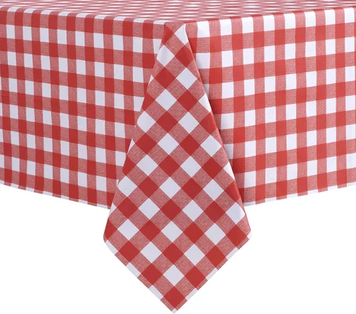 Vista 25 de sancua - Mantel rectangular de PVC 100 % impermeable, 54 x 54 pulgadas, vinilo a prueba de aceite, derrames, fácil de limpiar con un paño, para Beige