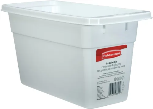 Vista 3 de Rubbermaid - Cubeta para cubitos de hielo, color blanco, con capacidad para 4 bandejas, diseño compacto, plástico duradero