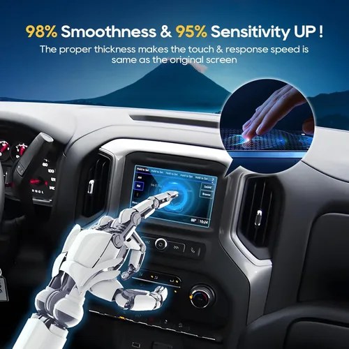 Vista 5 de LFOTPP SILVERADO 1500 - Protector de pantalla de navegación para automóvil LTZ MyLink de 7 pulgadas 2014-2021, [9H] de vidrio templado, pantalla