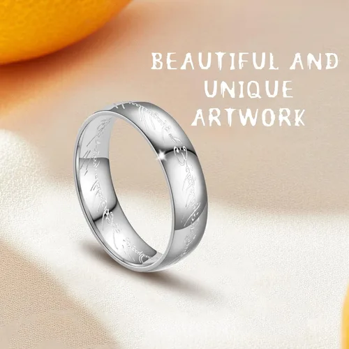 Vista 3 de Godyce Tungsten Rings for Men One Ring Lord of Rings Gifts Fidget Ring Spinner Rings Wedding Bands for Him Memorial Day Anime Cosplay Costume Ring