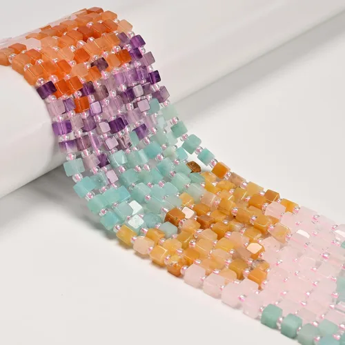 Vista 2 de JM Design Cuentas de 5/64 de pulgada 01 con forma de cubo liso multicolor para manualidades y fabricación de joyas (pulseras, collares, pendientes)
