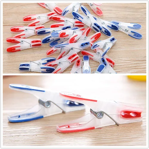 Vista 4 de Clips de plástico resistentes antideslizantes para secar la ropa, pinzas resistentes para viajes, paquete de 24