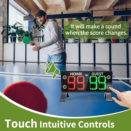 Vista 2 de YZ Marcador electrónico grande de 12 pulgadas con reloj de cuenta regresiva, marcador digital portátil con control remoto, puntuación de alto brillo