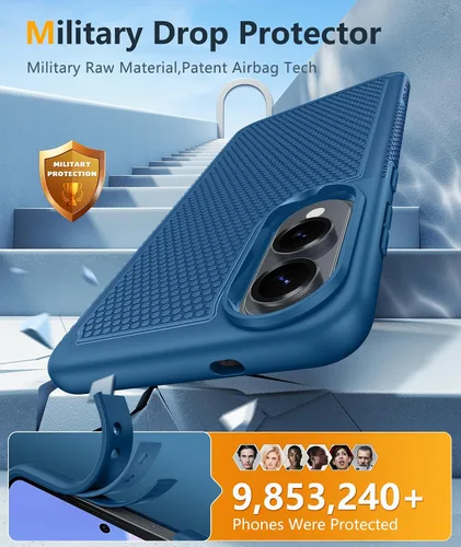 Vista 47 de FNTCASE Funda para iPhone 17 Pro: Fundas delgadas translúcidas de color azul claro compatibles con MagSafe, protección completa de la cámara