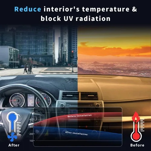 Vista 2 de auovo Cubierta de salpicadero compatible con Toyota Camry 2012-2017, accesorios protector de sombrilla antideslizante cubierta de alfombra