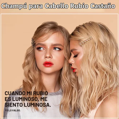 Vista 3 de Champú y tinte instantáneo para el cabello castaño - Champú de color rubio y castaño 3 en 1