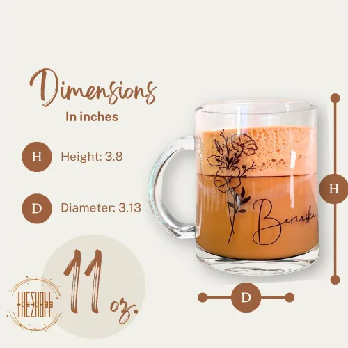 Vista 5 de Taza de café de vidrio personalizada, taza de café, taza de café, taza de vidrio transparente, regalos personalizados con nombre para mujeres, taza