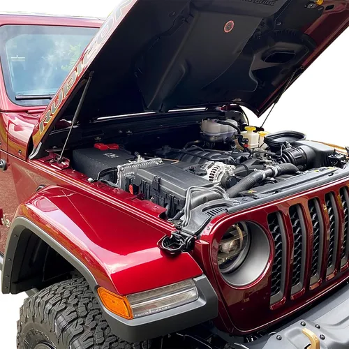 Vista 8 de Redline Tuning 21-20007-02 Capó QuickLIFT Plus compatible con Jeep Wrangler Rubicon 392 2021+ (sistema atornillado - todos los componentes negros)