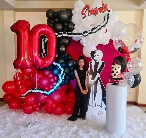 Vista 3 de Globos rojos de 40 pulgadas con el número 10, globos gigantes de 10 globos rojos de cumpleaños 10 globos rojos de cumpleaños 10 globos de 10.º
