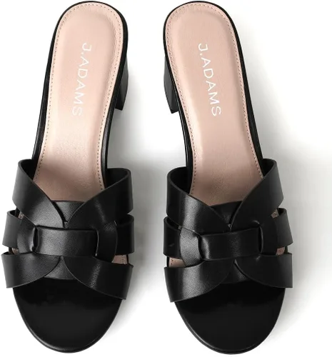 Vista 3 de J. Adams Nori Mules para mujer - Sandalias elegantes de tacón de bloque