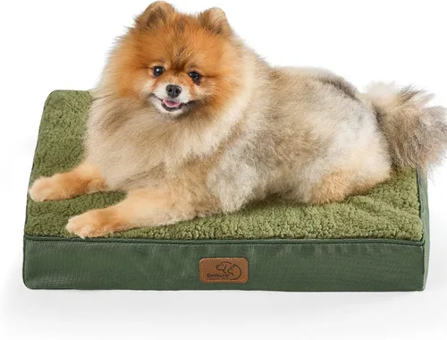 Vista 20 de Bedsure - Cama ortopédica pequeña para perros chicos, impermeable, con funda extraíble lavable, tapete de espuma con forma de huevera para mascotas
