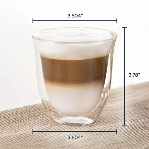 Vista 9 de De'Longhi America 5513296661 Creamy Collection - Vasos térmicos de doble pared (6 unidades), transparente