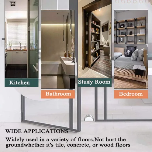 Vista 10 de Tapones autoadhesivos transparentes de 3 piezas para pared y piso, tapón acrílico para puerta de ducha, sin perforaciones, protege paredes