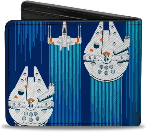 Vista 2 de Cartera Bifold PU Star Wars Millenim Falcon Y XWing Starfighter Flight Blues, Star Wars