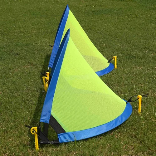 Vista 6 de Poray Soccer Goal for Kid Easy-up Set of Two Portable Soccer Net 210D Oxford with 8 Field Marker Cones Extra Stakes Fun for Backyard and Soccer