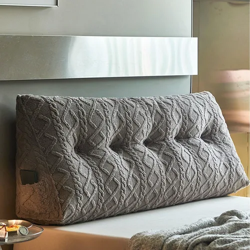 Vista 14 de Almohada triangular para cabecero grande para cama de lectura, respaldo de cuña para cabecero, cojín de apoyo para sofá cama con funda extraíble