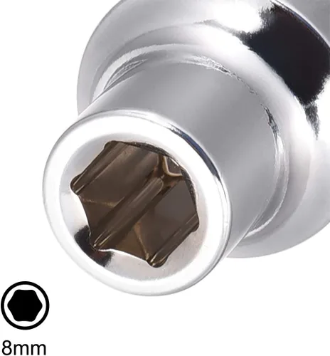 Vista 4 de uxcell Unidad de 1/2 pulgada por enchufe poco profundo de 0.315 in con banda roja, Cr-V, 6 puntos, métrico