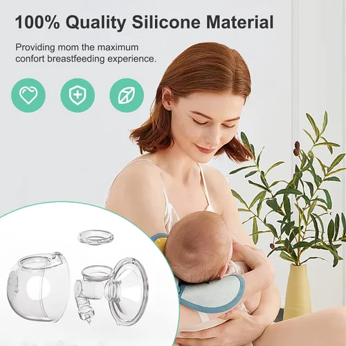 Vista 2 de Piezas de extractor de leche portátil, brida de copa colector de leche de 0.94 pulgadas, compatible con Momcozy/TSRETE S9/S10/S12, accesorios