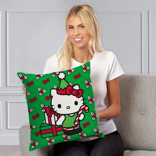 Vista 9 de Northwest Almohada Hello Kitty, 18 x 18 pulgadas, Cocoa Cutie