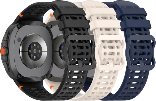 Vista 10 de Paquete de 3 correas compatibles con Samsung Galaxy Watch 8 Classic de 1.811 pulgadas, Watch 8 de 1.575 pulgadas/1.732 pulgadas, correa deportiva