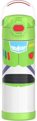 Vista 46 de THERMOS FUNTAINER Botella aislada al vacío de acero inoxidable de 16 onzas con tapa ancha de canalón, MINECRAFT