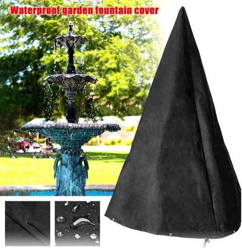 Vista 5 de Funda para fuente de agua al aire libre para invierno, impermeable, resistente, 600D, protector de muebles de patio, accesorios anticongelantes