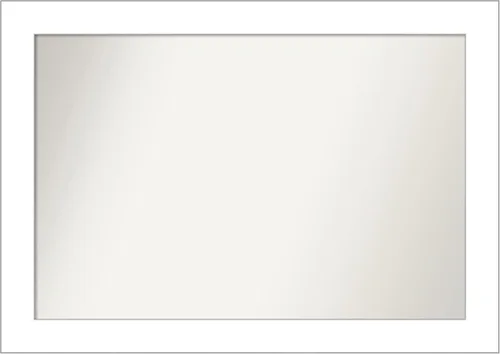 Vista 231 de Amanti Art Espejo de baño blanco para sobre el fregadero, 24 x 26 pulgadas, espejo rectangular blanco y blanco, marco de madera contemporáneo
