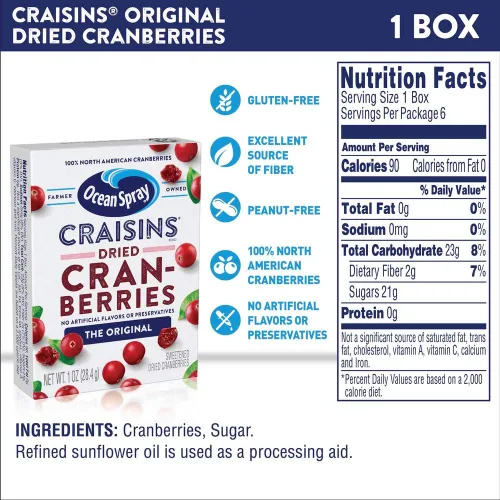 Vista 3 de Ocean Spray Craisins Arándanos secos; racimo de frutas