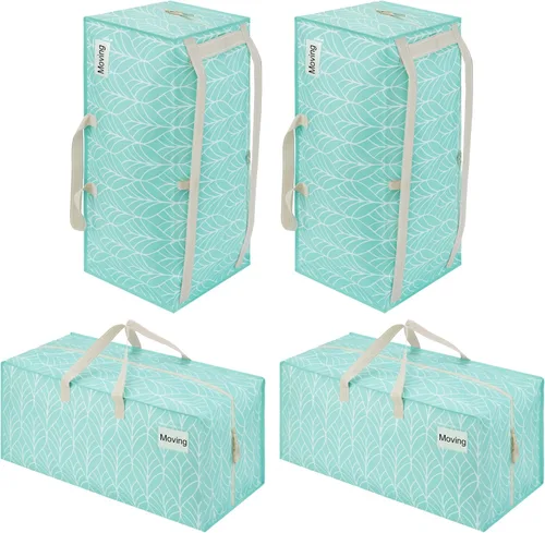 Vista 122 de VENO Paquete de 6 bolsas de mudanza resistentes con correas de mochila, cremalleras y asas, bolsas de embalaje extragrandes para artículos