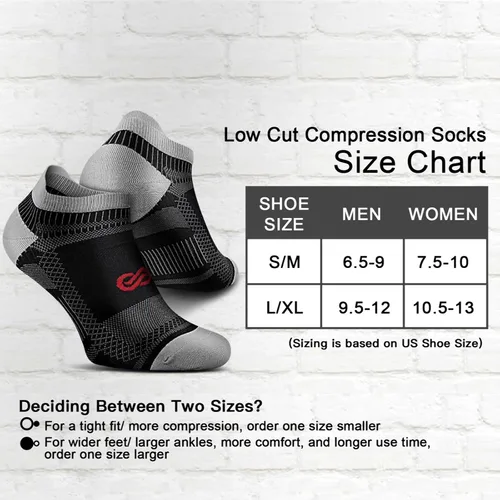 Vista 2 de PAPLUS Ankle Compression Sock for Men and Women 246 Pairs, Low Cut Compression Running Sock with Ankle Support