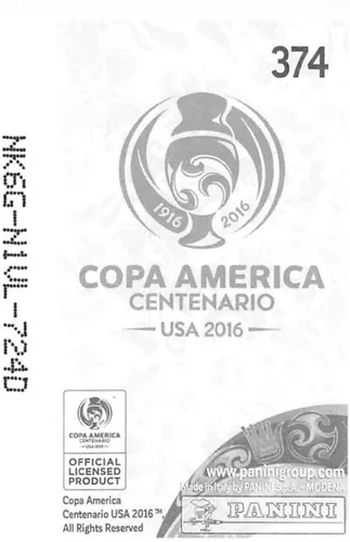 Vista 2 de Pegatina de fútbol Panini Copa América Centenario 2016 #374 Bolivia Foil Logo 2 pulgadas ancho x 3 pulgadas alto álbum pegatina