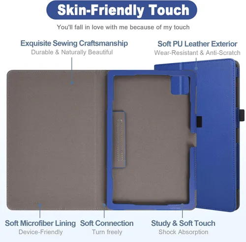 Vista 3 de Caweet Funda para tablet T-Mobile Revvl Tab 5G - Funda protectora de cuero de primera calidad con función de apagado y encendido automático
