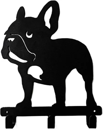 Vista 11 de Gancho de pared con forma de bulldog francés Frenchie Boston Terrier Happy Car Ride para correa, llaves, ropa, toalla