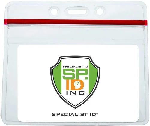 Vista 8 de Paquete de 5 portatarjetas de alta resistencia horizontal con cremallera resellable - Plástico transparente impermeable protector de tarjetas