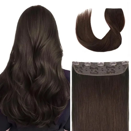 Vista 14 de Winsky - Extensiones de cabello humano real Remy - Una pieza azul balayage, extensiones de cabello con clip, 70 gramos para mujer